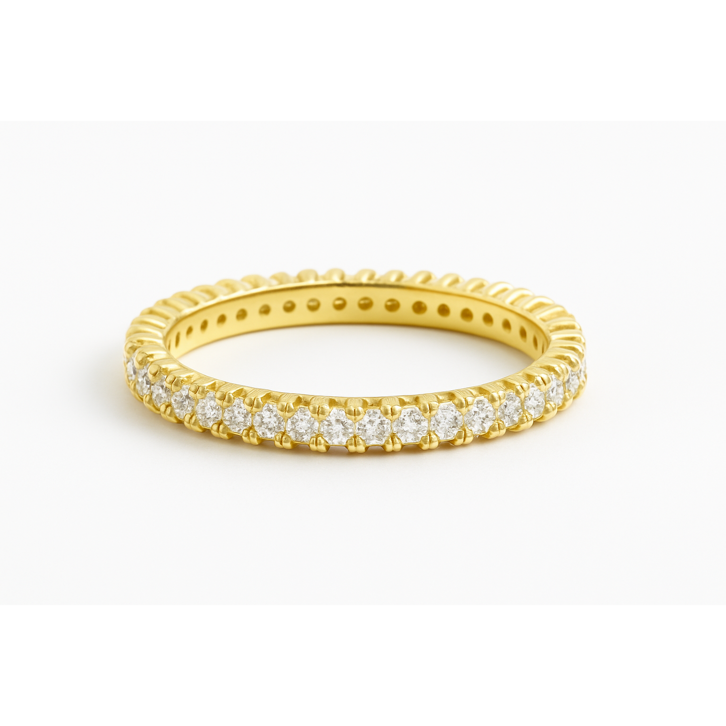 Elegant Gold-Plated Swarovski Crystal Eternity Ring for Women Delicate Sparkle