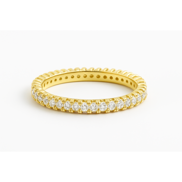 Elegant Gold-Plated Swarovski Crystal Eternity Ring for Women Delicate Sparkle