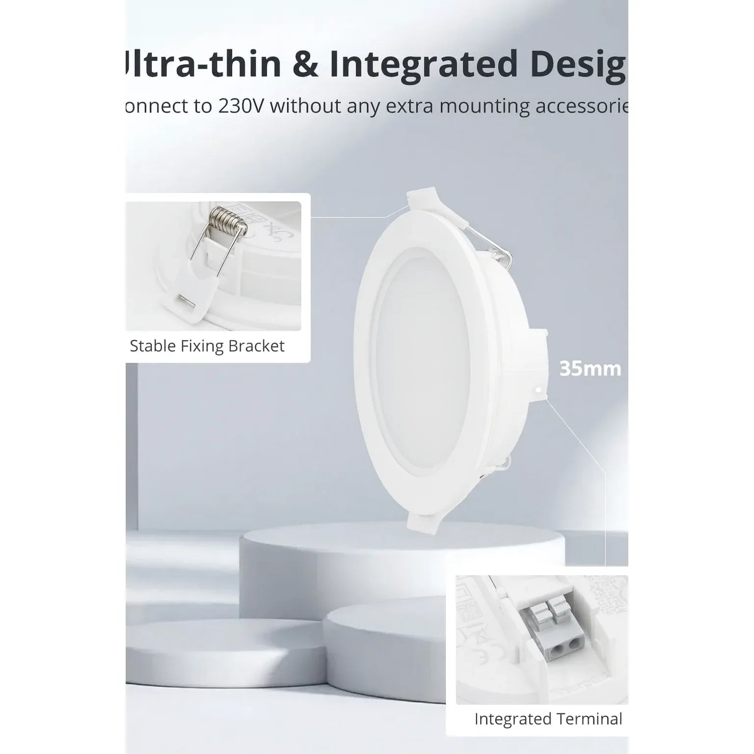 Gr4tec Ultra-Thin Dimmable LED Recessed Spotlight 6W 4000K - Gomix Brands Outlet