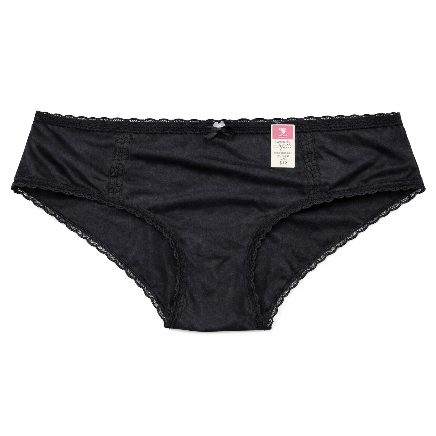 Everygirl by Ambrielle Black Lace-Trim Bikini Underwear
