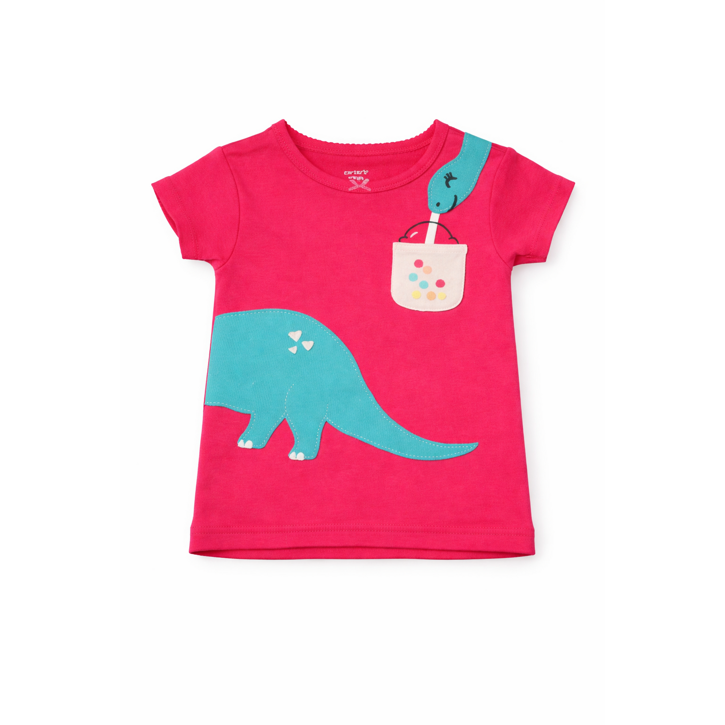 Carter's Baby Girl Dinosaur Short‑Sleeve Top Pink Blue