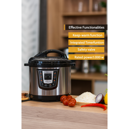 6L Electric Pressure Cooker 9-in-1 Multicooker with Automatic Programs
