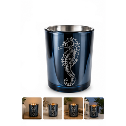 Decorative Glass Candle Holder – Seahorse Design
