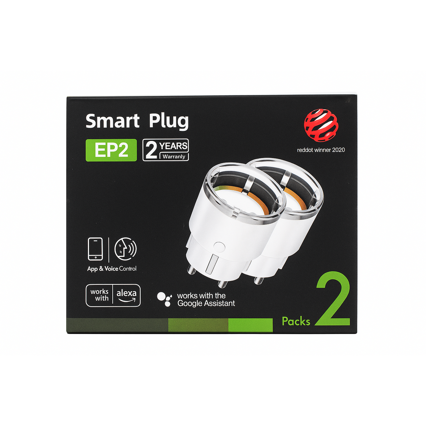 EP2 Smart Wi-Fi Plug for Google Home Alexa Voice Control 2-Pack