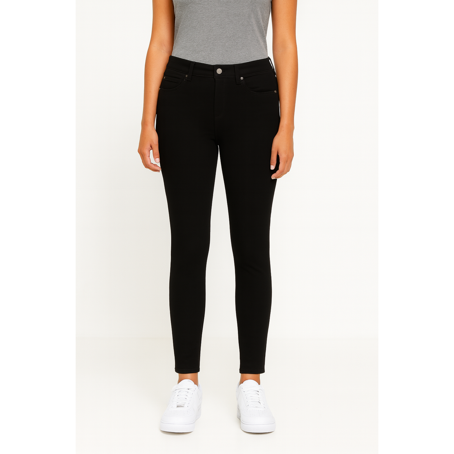 Massimo Dutti Women's Black Skinny Casual Trousers