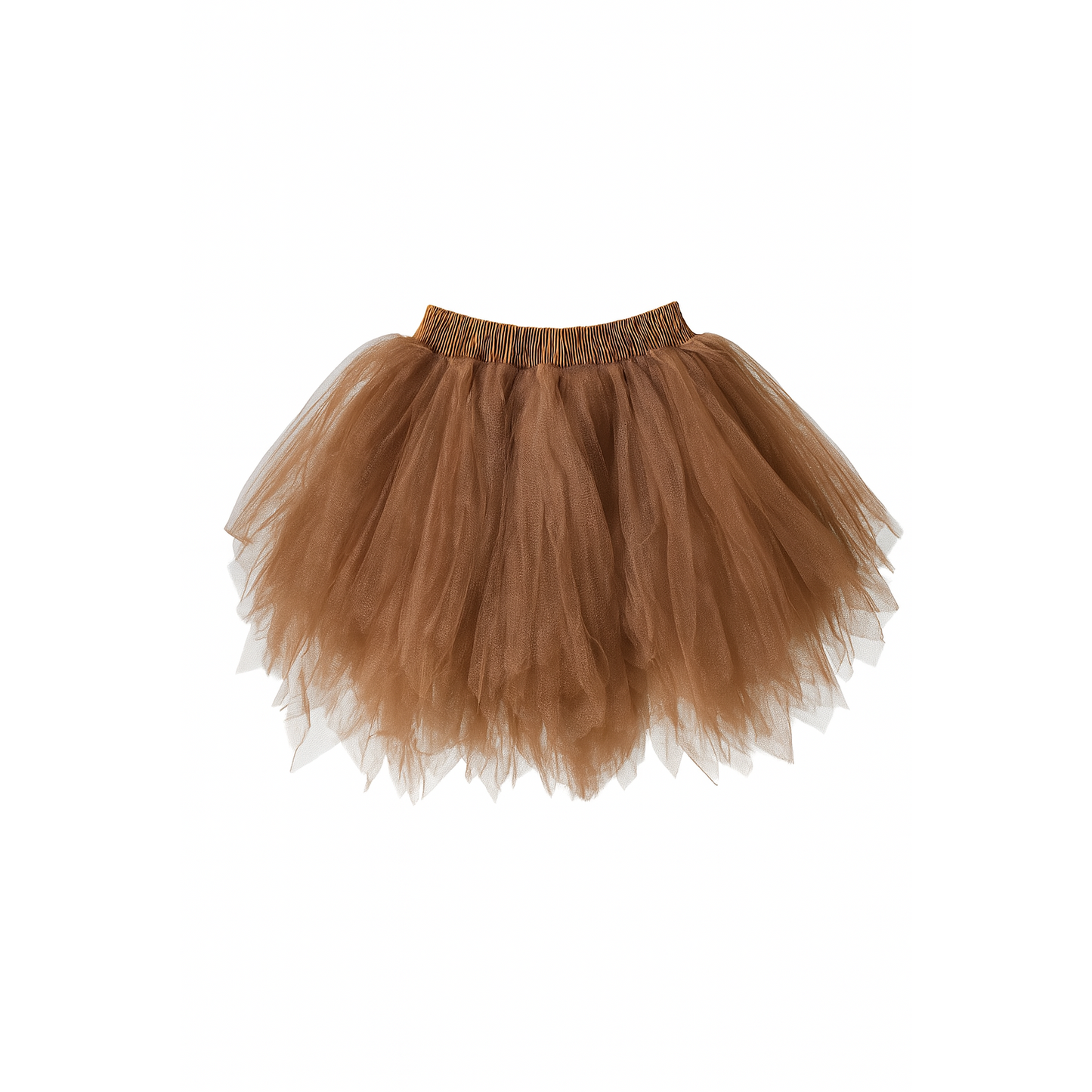 Brown tulle skirt on a white background