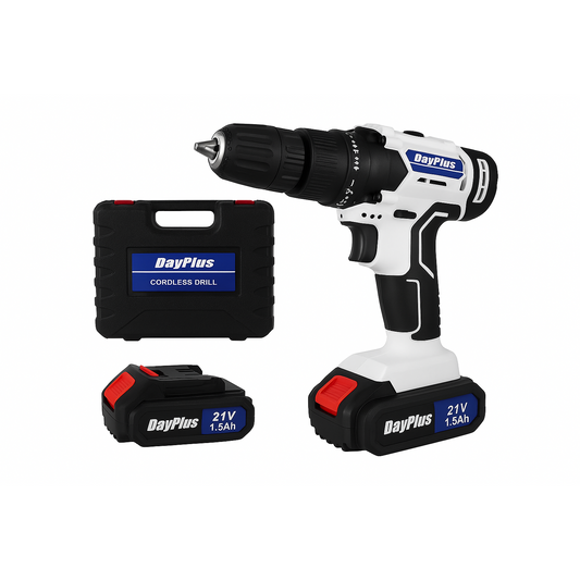 DayPlus 21V Cordless Drill Set with 2 Batteries