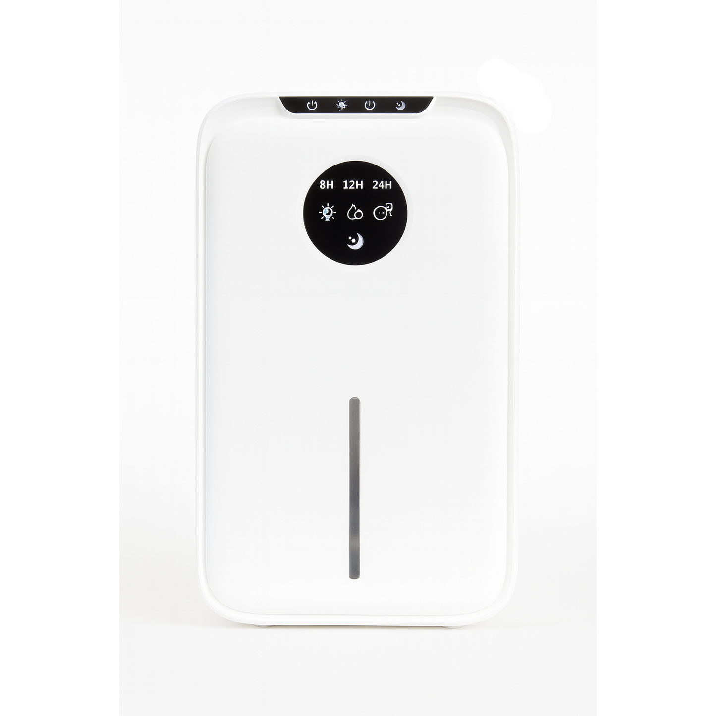 White diffuser with a digital display on a white background