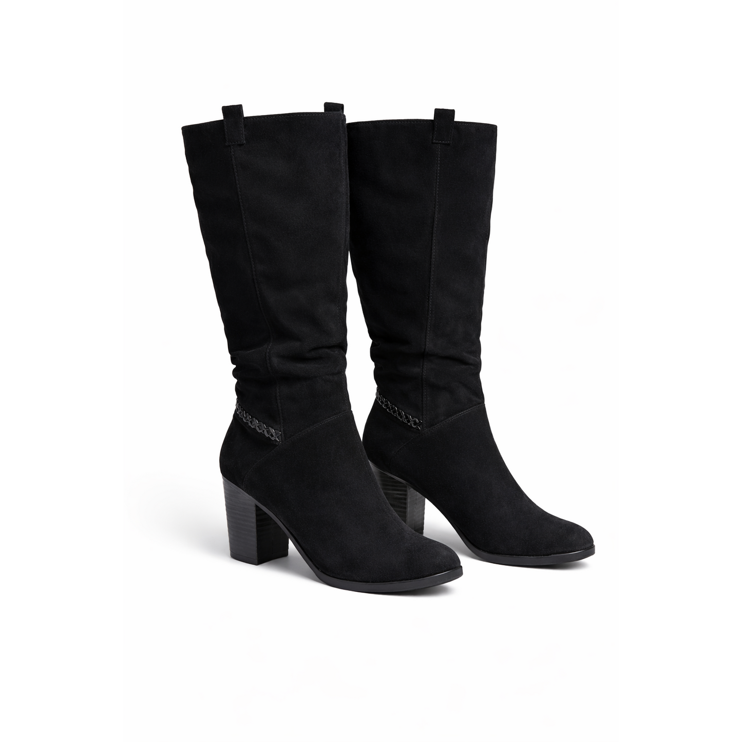 a.n.a Ana Lendy Black Suede Knee High Heeled Boots
