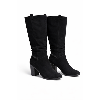 a.n.a Ana Lendy Black Suede Knee High Heeled Boots
