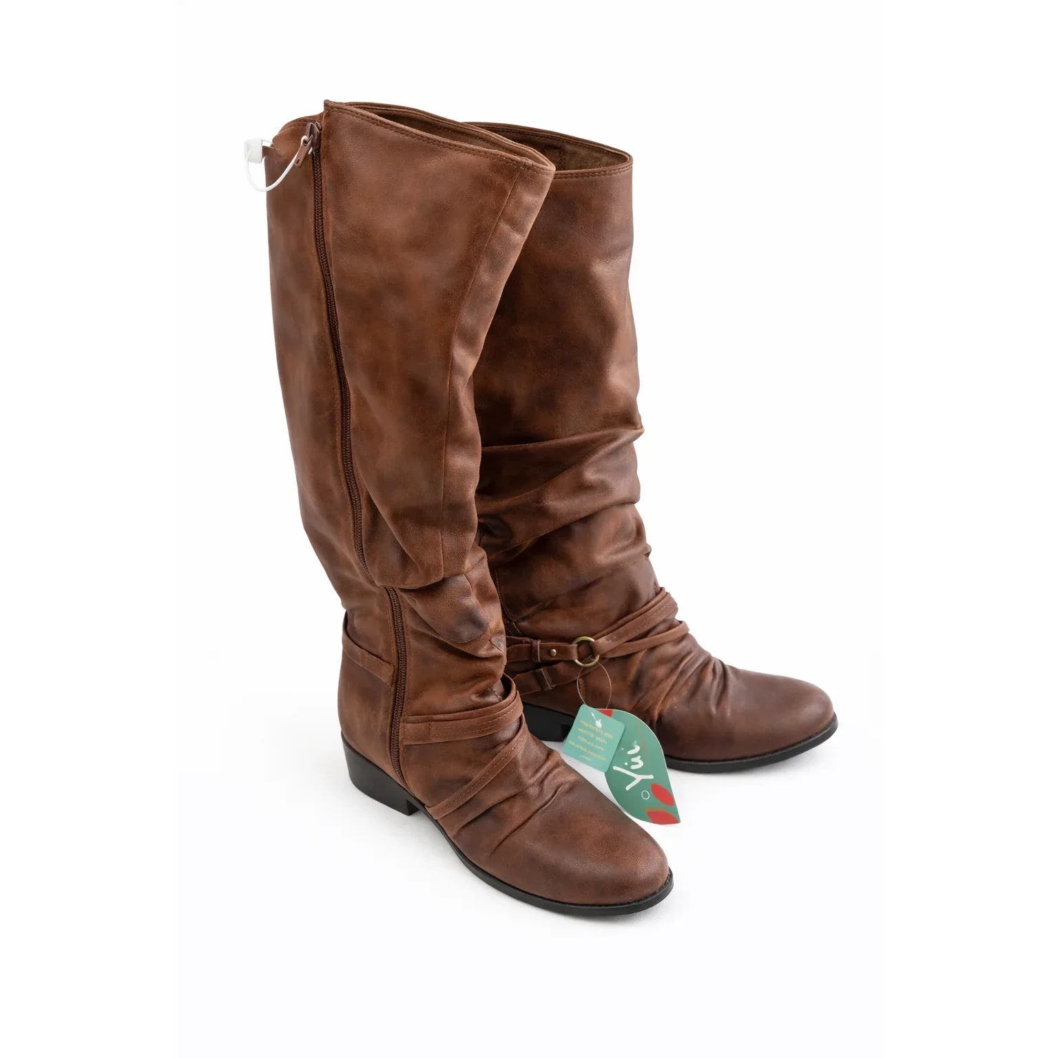 Yuu Womens Brown Slouch Mid-Calf Riding Boots - Gomix Brands Outlet