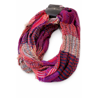 Mixit Women's Elegant RHUBARB Red Multicolor Infinity Scarf