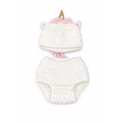 Cloud Island Hatband Diaper Cover Crochet Unicorn White Pink Gold