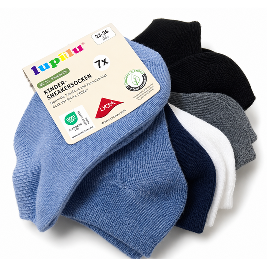 Lupilu Kids Sneaker Socks – 7 Pairs Cotton Blend Low Cut Socks