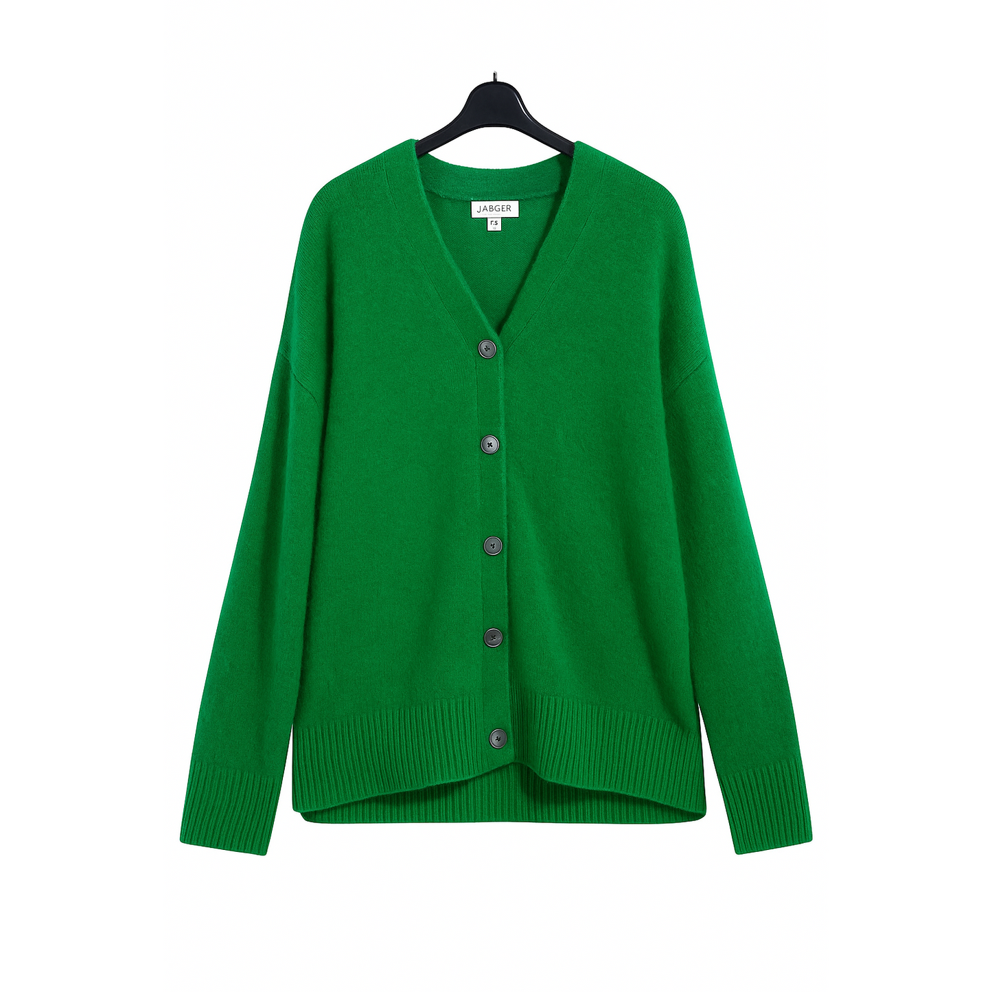 Jaeger Cozy Knit Button-Front Cardigan – Emerald Green