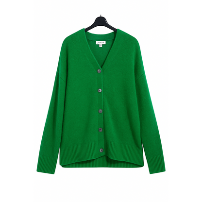 Jaeger Cozy Knit Button-Front Cardigan – Emerald Green