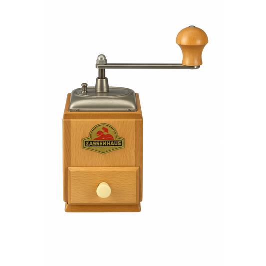 Vintage German Wooden Hand-Crank Coffee Grinder by Zassenhaus