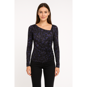 PATRIZIA PEPE Women Velvet TOP with Draped Print