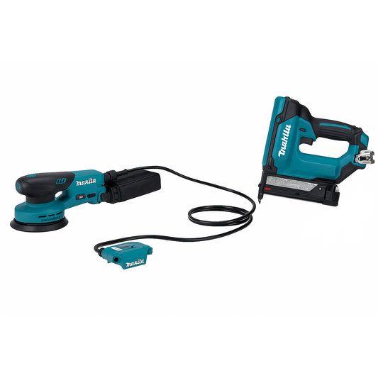Makita Set of 18v Cordless Pin Nailer & 18v Powered Random Orbit Sander