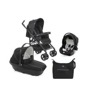 Chicco Trio Sprint Travel System, Stroller, Car Seat, Bassinet - Black Night