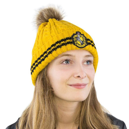 Official Cinereplicas Harry Potter Hufflepuff House Pom-Pom Beanie - Cozy Warm