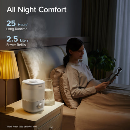 Levoit Classic 160 2.5L Top Fill Ultrasonic Humidifier for Bedroom White