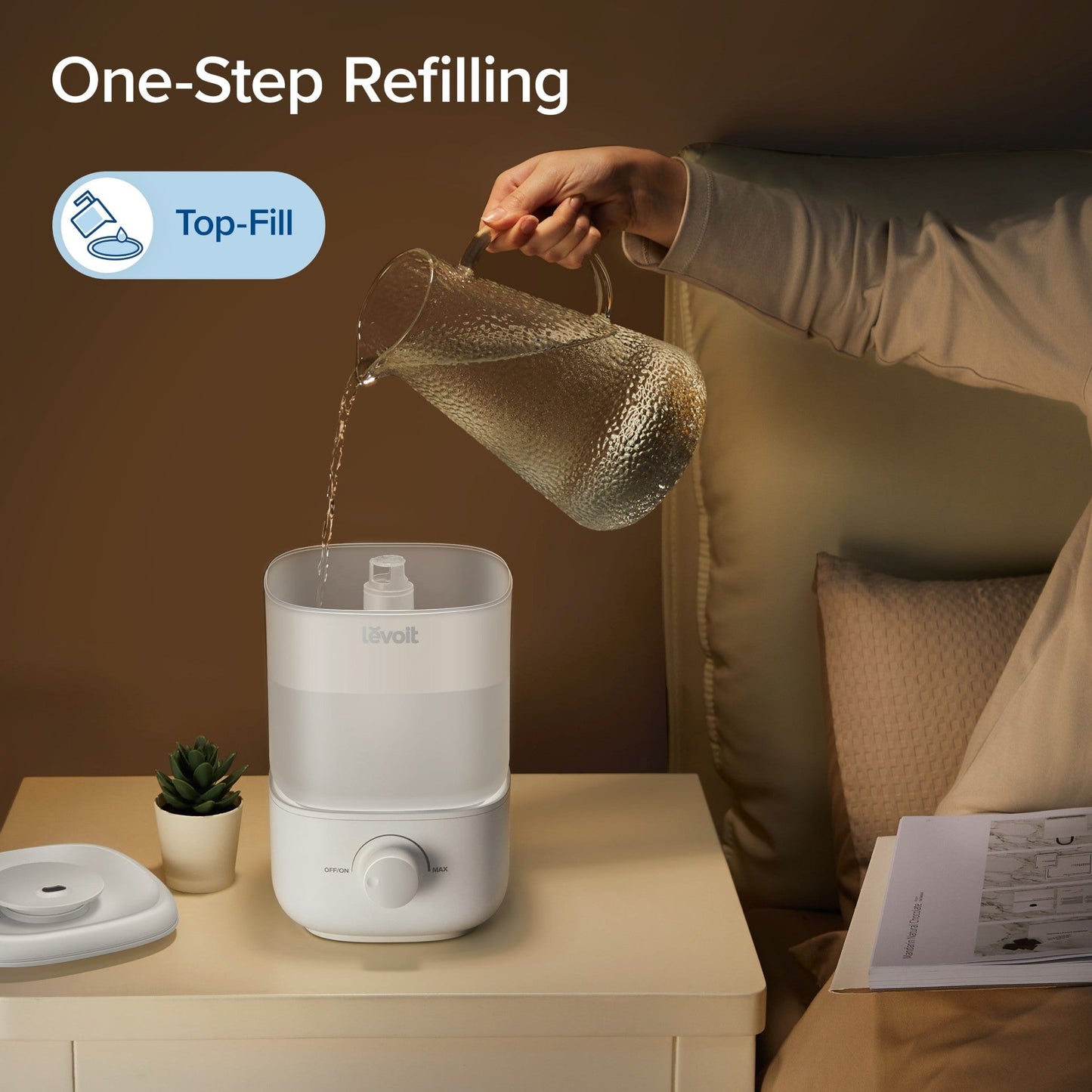 Levoit Classic 160 2.5L Top Fill Ultrasonic Humidifier for Bedroom White