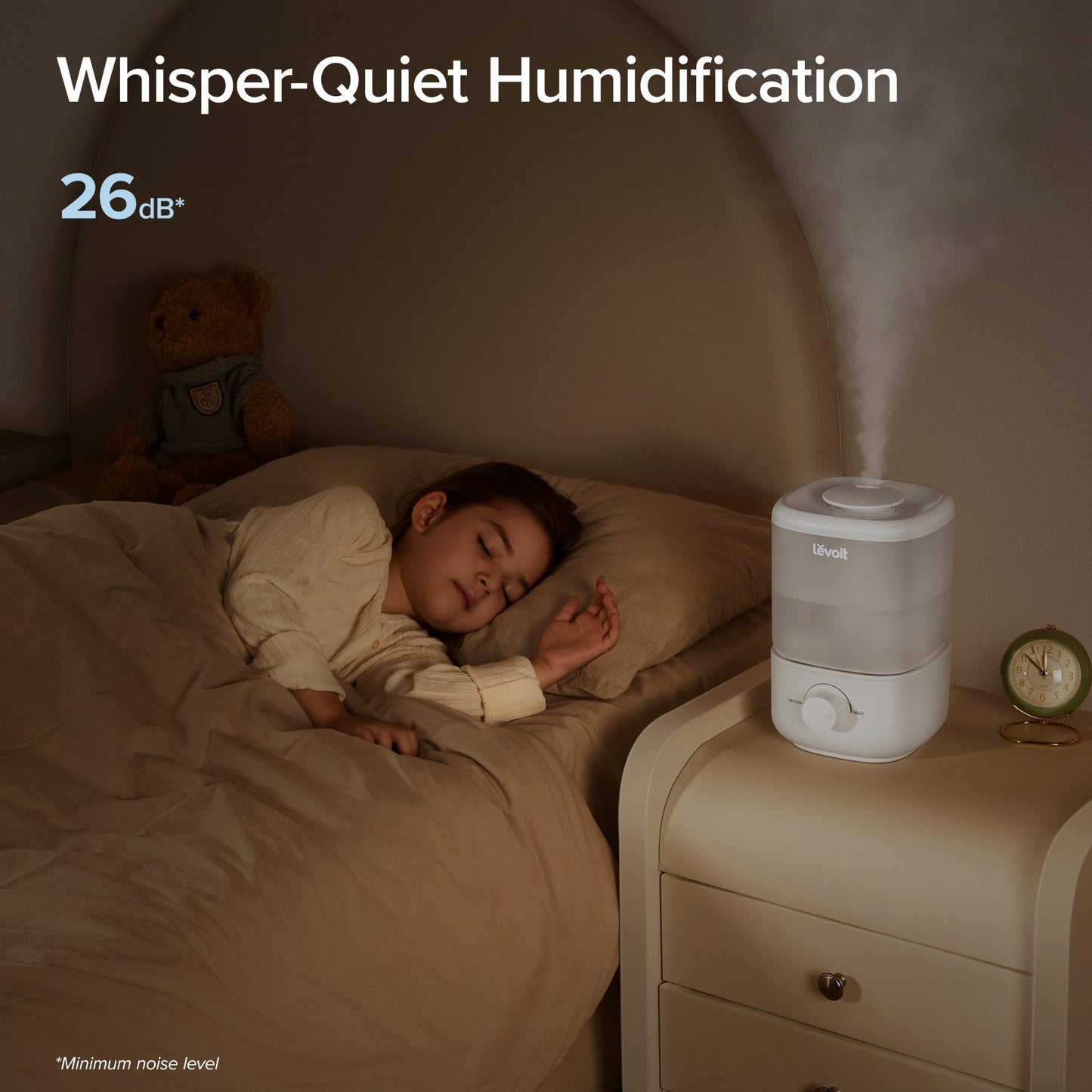 Levoit Classic 160 2.5L Top Fill Ultrasonic Humidifier for Bedroom White