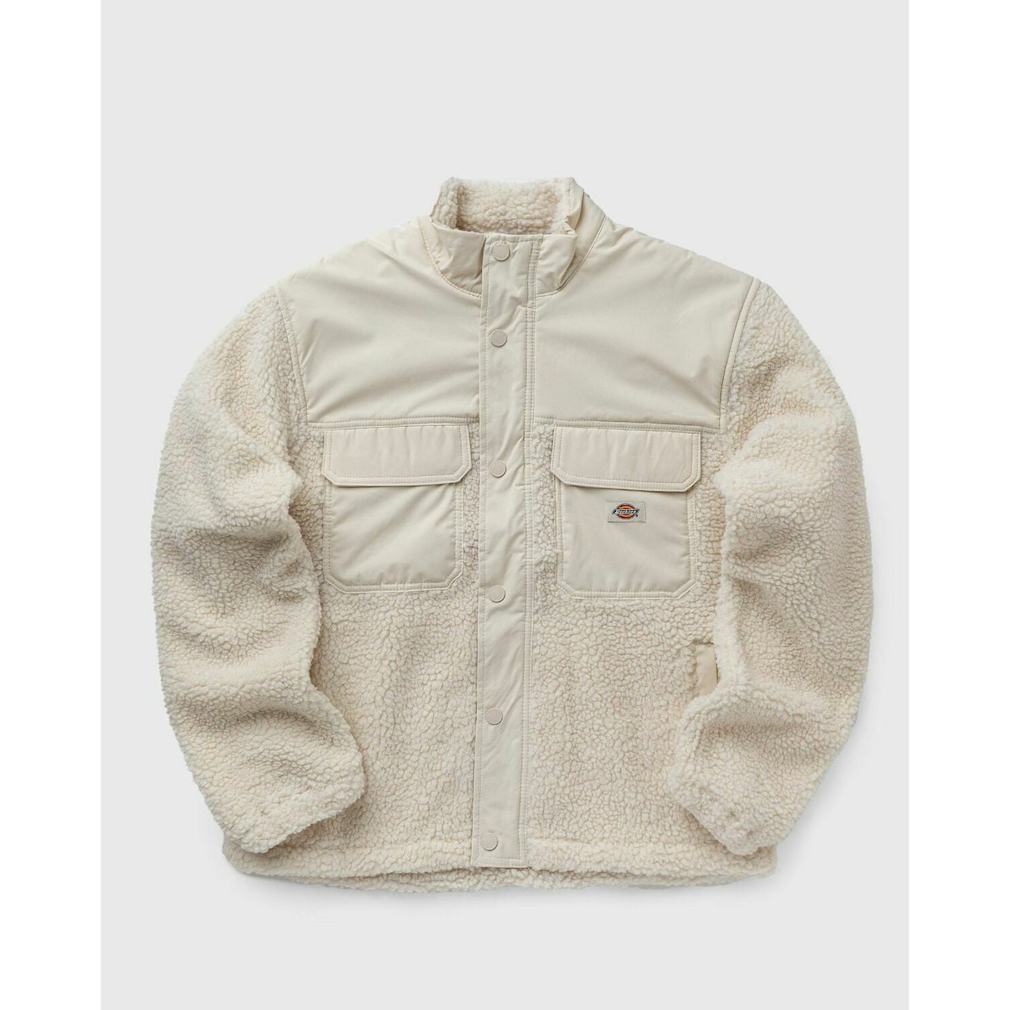 Dickies Pinesdale Men's Beige Fleece Jacket: Soft, Warm, Durable Utility Overshirt