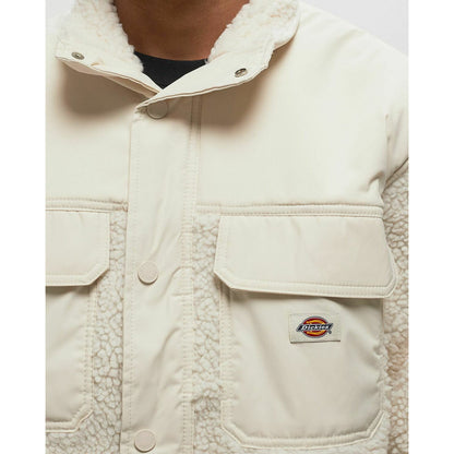 Dickies Pinesdale Men's Beige Fleece Jacket: Soft, Warm, Durable Utility Overshirt