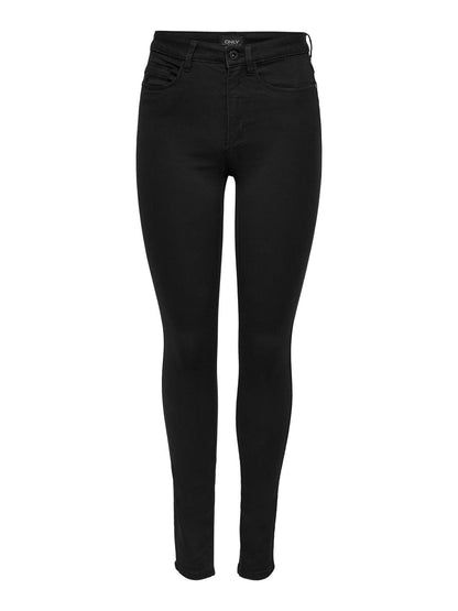 Only Women's ONLROYAL LIFE High Waist Skinny Jeans - Black, Comfortable Fit