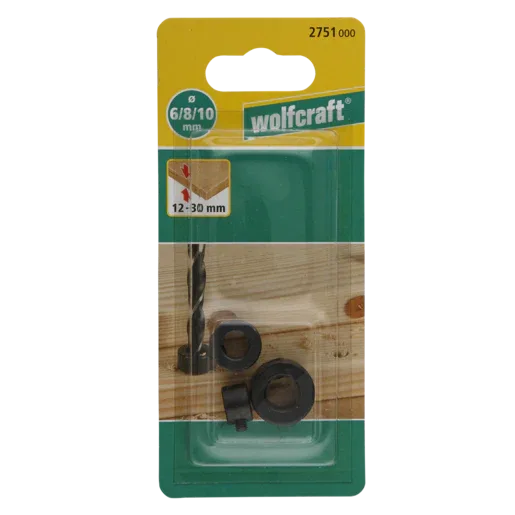 Wolfcraft Professional 3-Piece Adjustable Depth Stop Set for Wood Drill Bits - Gomix Brands Outlet