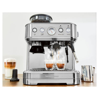 SilverCrest SSMP1770 Espresso Machine with Built‑In Grinder 15 Bar