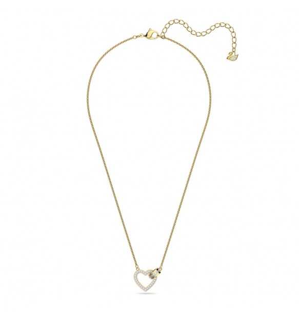 Swarovski Gold-Plated Heart & Circle Crystal Pendant Necklace