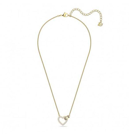 Swarovski Gold-Plated Heart & Circle Crystal Pendant Necklace