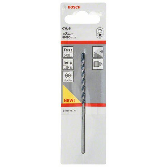 Bosch CYL-5 Long-Life Carbide Concrete Drill Bit with Diamond-Ground Edges