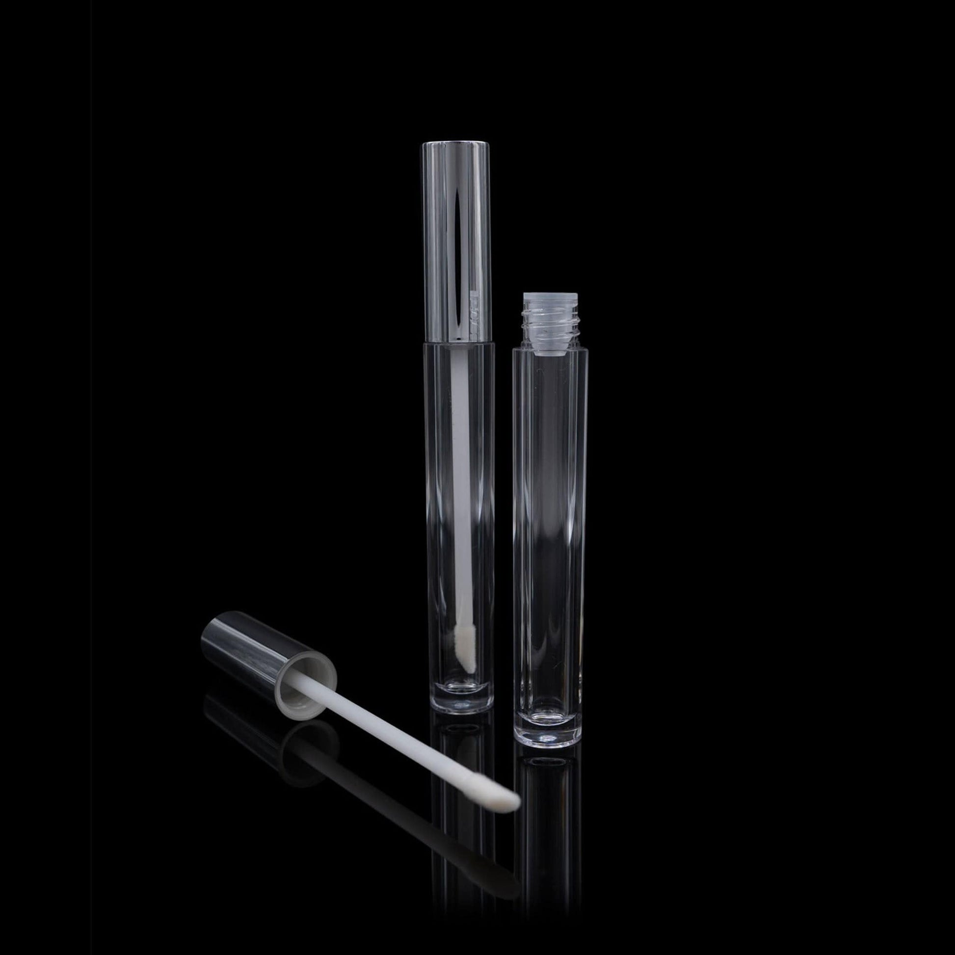 Shiny Silver Cap Clear Lip Gloss Container with Clear Bottle