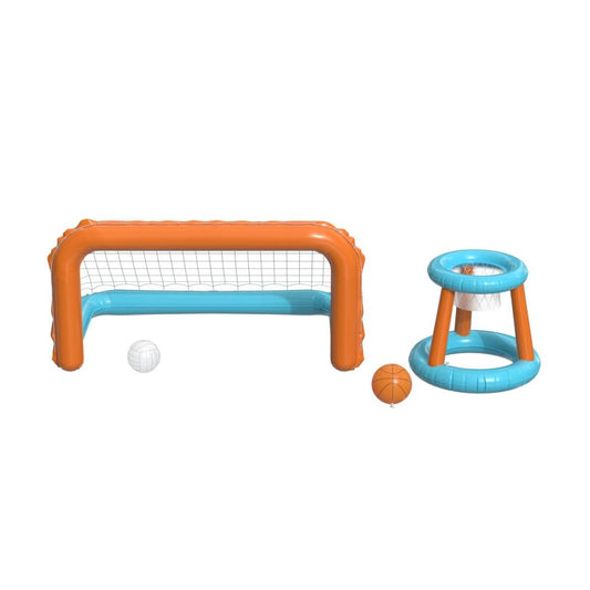 CRIVIT Inflatable Pool Volleyball Net & Goal Basketball Set