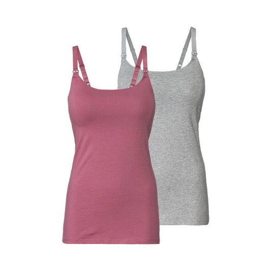Esmara Women's Nursing Tank Tops With Built-In Bra 2 Pack
