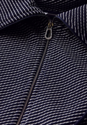 CECIL Women's Striped Cotton Knit Cardigan, Zip Fastening, Stand Collar Style