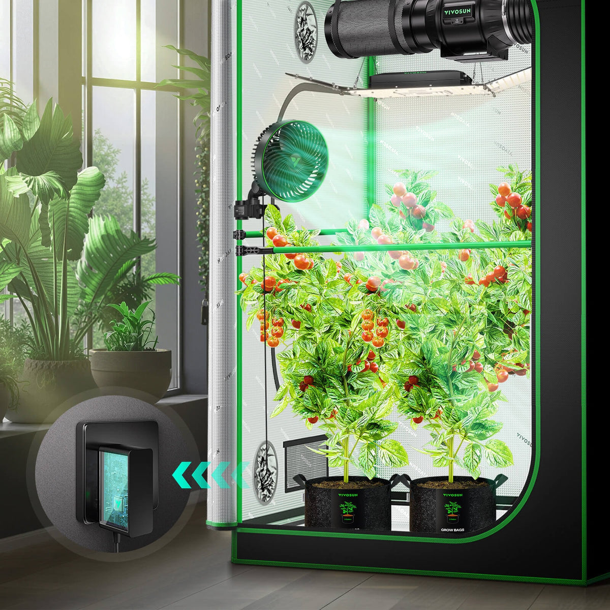 Vivosun AeroWave E6 Gen2 Grow Tent Clip Fan 6" EC Motor Black