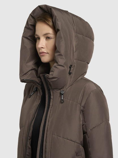 khujo Women's 'Prayce' Warm Insulated Winter Jacket with Hood, Brown