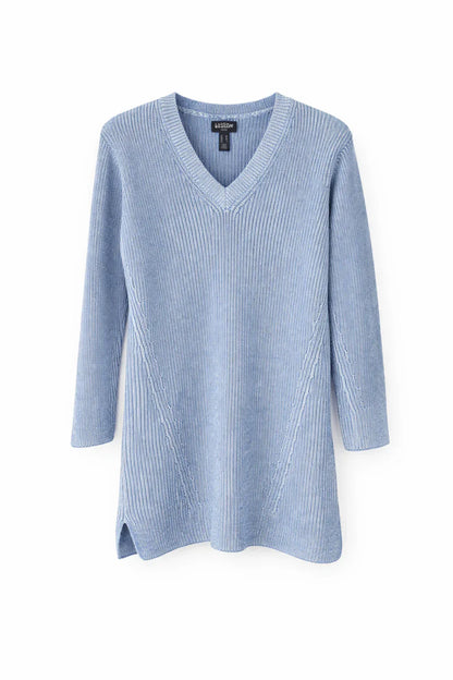 Lands' End Cotton Ribbed Knit V-Neck Jumper Dress - Gomix Brands Outlet