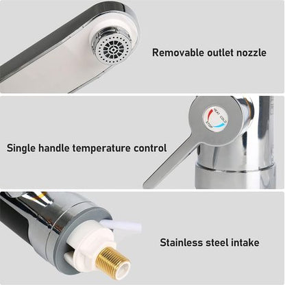 GOTRAYS Electric Water Faucet 3000W Instant Heater LED Display Black