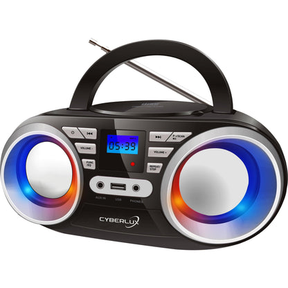 Cyberlux Portable CD Radio with LED Disco Lights for Kids