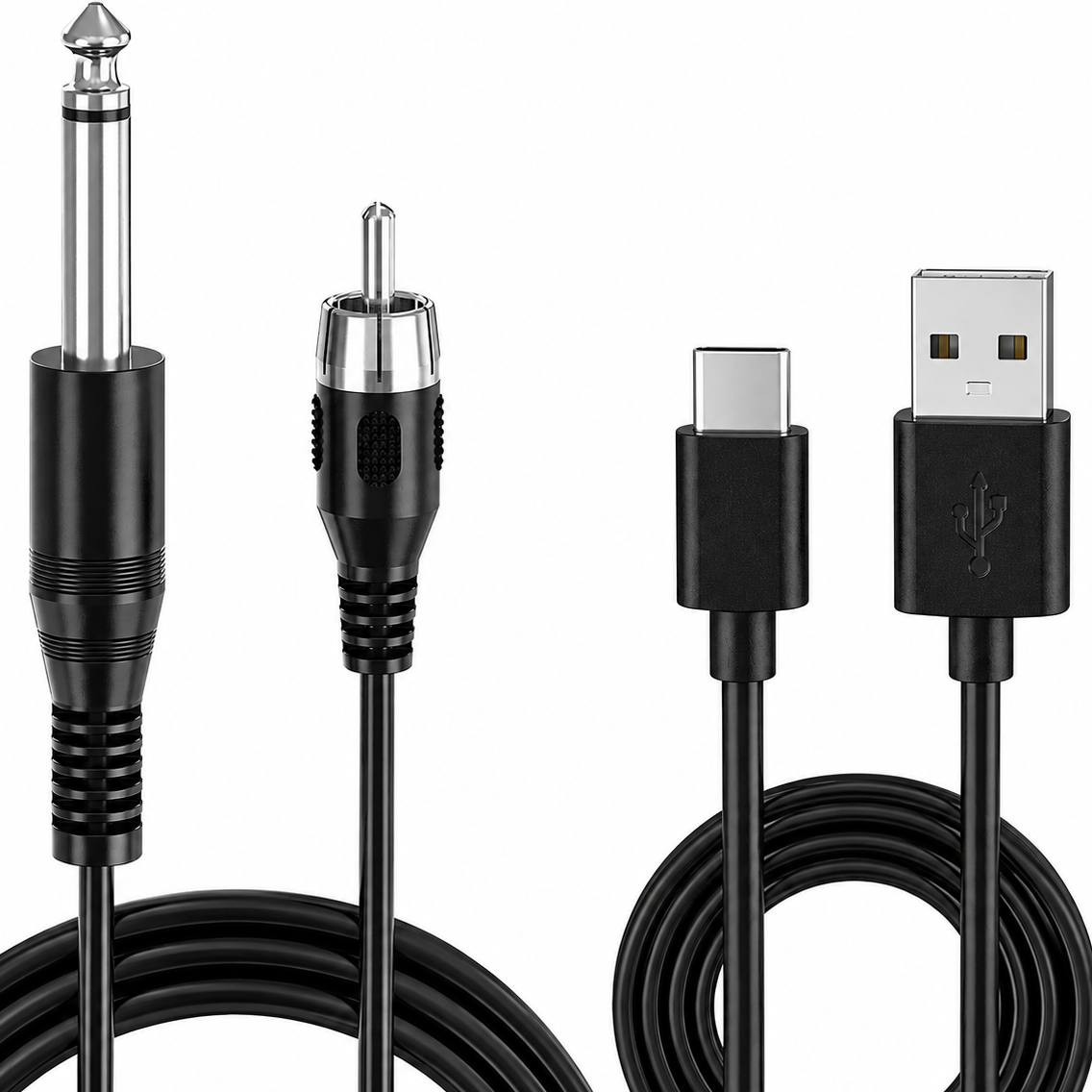 Incable 6.35mm to RCA Tattoo Clip Cord with USB-C