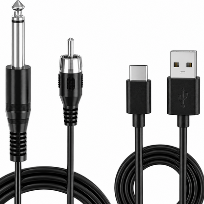 Incable 6.35mm to RCA Tattoo Clip Cord with USB-C