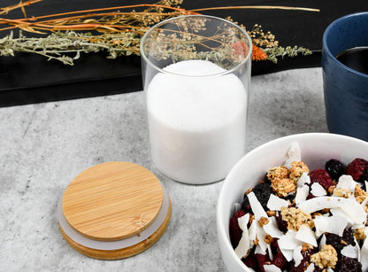 18oz (532ml) Bamboo Lid Glass Spice Jar – Eco-Friendly Kitchen Storage