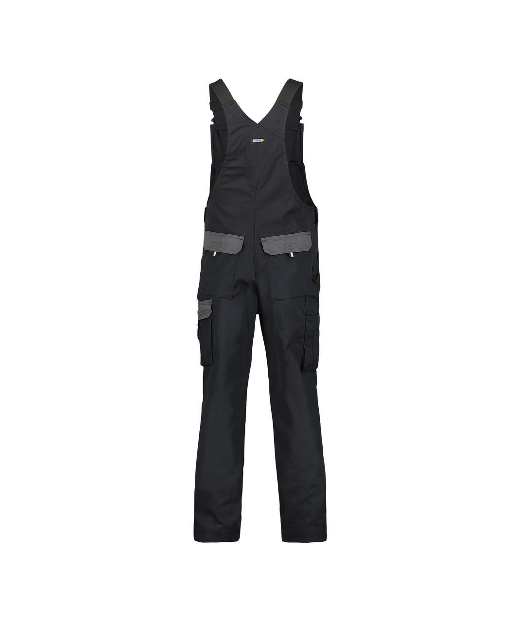 DASSY Versailles Durable Two-Tone Work Overalls - Black/Cement Grey Bib & Brace