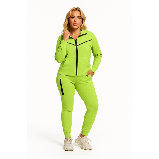 Anotwener Women’s Turquoise Hooded Sweat Suit Set with Black Accents